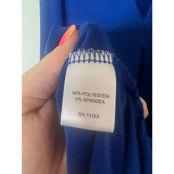 Spense Women's Vibrant Cobalt Blue Sleeveless Tank Top V-Neck Blouse Size Small - Picture 7 of 9